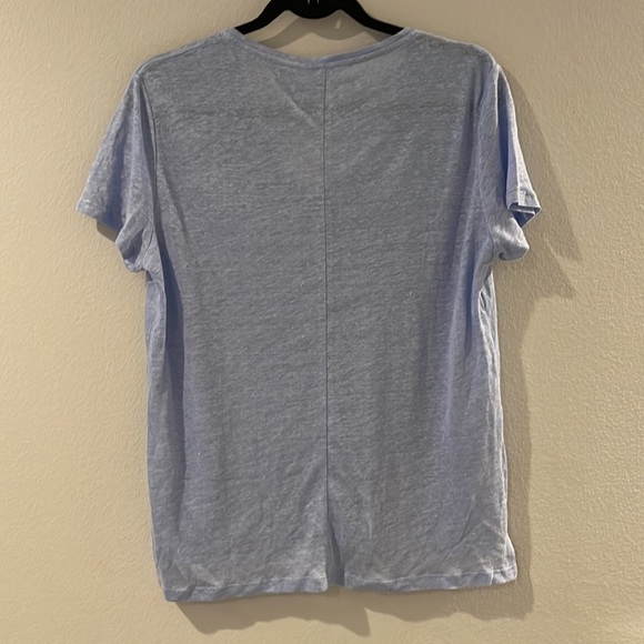 NWT Mango linen tee v-neck in periwinkle - Picture 6 of 6